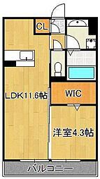 リバープロムナード 1LDKの間取図画像
