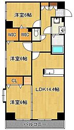 ファミール守恒 3LDKの間取図画像