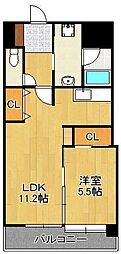 コンプレート富士見 1LDKの間取図画像