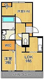 桜橋山荘 2LDKの間取図画像