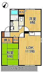 ベルメゾンサンスリー 2LDKの間取図画像