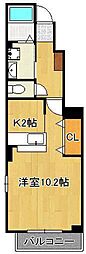 メゾン・ド・TAKE 1Kの間取図画像