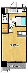プレアール北方 ワンルームの間取図画像
