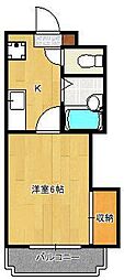 リファレンス葉山 1Kの間取図画像