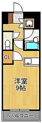 グローリー北方2 ワンルームの間取図画像