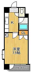 ニューサンリバー6番館 1Kの間取図画像