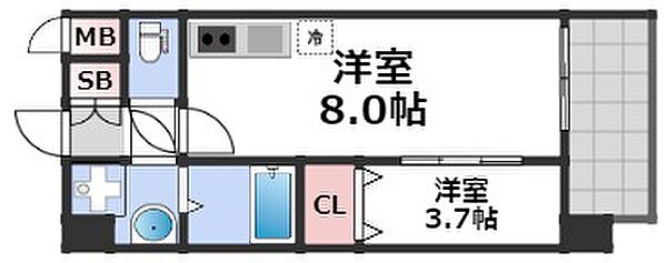 アプリーレ阿波座南 212｜大阪府大阪市西区立売堀6丁目(賃貸マンション1LDK・2階・29.30㎡)の写真 その2