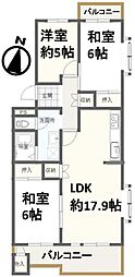 つつじ野団地1-25号棟 301 3LDKの間取り