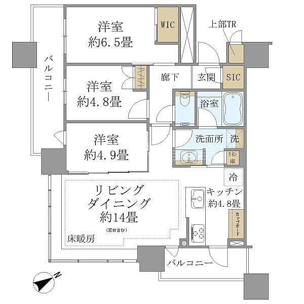 ＢｒｉｌｌｉａＴｏｗｅｒｓ目黒サウスレジデンス ｜東京都品川区上大崎3丁目(賃貸マンション3LDK・25階・75.55㎡)の写真 その2