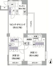 アビティ目黒 4階2LDKの間取り