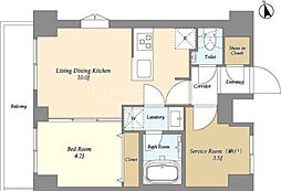 Ａｕｇｕｓｔａ　Ｒｅｓｉｄｅｎｃｅ大森 9階1SLDKの間取り