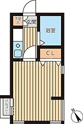 フィール馬込 1階1Kの間取り