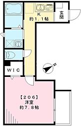 ポウドカープ．M 2階1Kの間取り