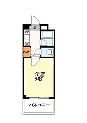 ハイツアオキ第22 3階1Kの間取り