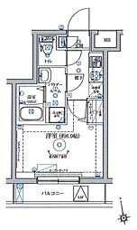 RELUXIA品川東大井 2階1Kの間取り