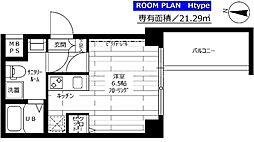 ステージグランデ蒲田 4階ワンルームの間取り