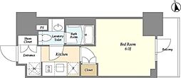 オーキッドレジデンス品川中延 6階1Kの間取り