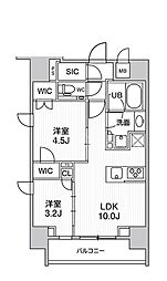 シーズンフラッツ大森ブライト 7階2LDKの間取り