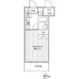 スペーシア池上 3階1Kの間取り