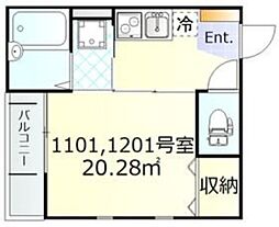 フリージア西小山 1階1Kの間取り