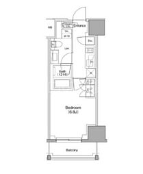 ザ・パークハビオ南大井 13階1Kの間取り