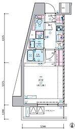 ジェノヴィア蒲田IIIスカイガーデン 4階1Kの間取り