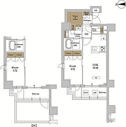 ＲＪＲプレシア蒲田 6階1LDKの間取り