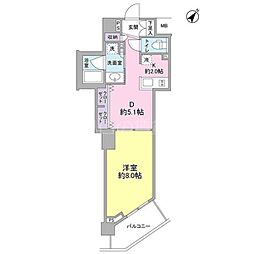 スタイリオ中延駅前 6階1DKの間取り