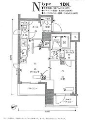 スカイコート蒲田壱番館 8階1DKの間取り