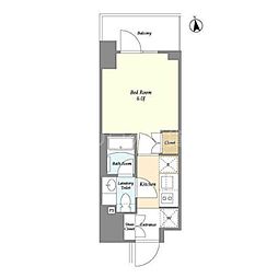 オーキッドレジデンス品川中延 1Kの間取図画像