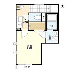 WELLSQUARE中馬込 1Kの間取図画像