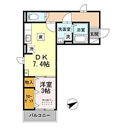 パークステージ戸越 1DKの間取図画像