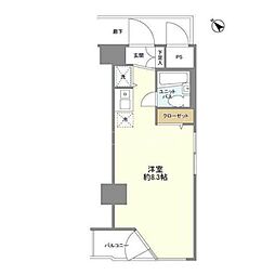 東急ドエルアルス川崎 ワンルームの間取図画像