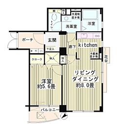 フレア雪谷 1LDKの間取図画像