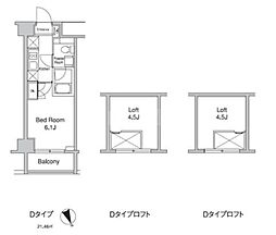 プラウドフラット蒲田2 1Kの間取図画像