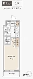 アジールコート武蔵新田 1Kの間取図画像