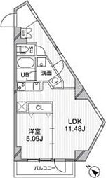 ルクレ西馬込 1LDKの間取図画像