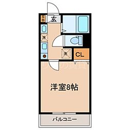 サンライトヒルズ 1Kの間取図画像