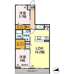 メゾンアムール 2LDKの間取図画像