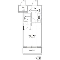 スペーシア池上 1Kの間取図画像