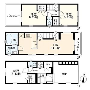 間取り：2号棟　2ＬＤＫ＋Ｓ