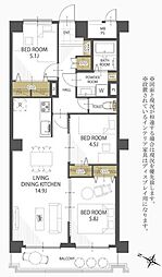 ダイアパレス女池上山 3LDKの間取図画像