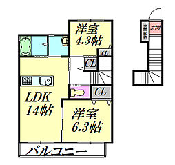 間取図画像 2LDK