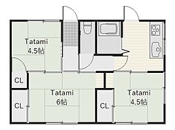 オフィスアパート 2階3Kの間取り