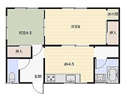 たつみ荘 2DKの間取図画像