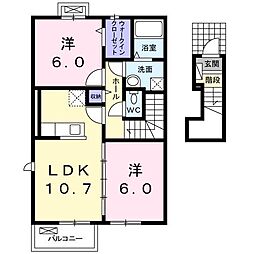 ジュネス佐志1 2LDKの間取図画像