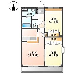 エル・アール 2LDKの間取図画像