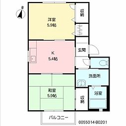 ストロベリー2B 2Kの間取図画像