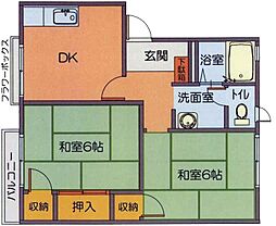 フレグランス青山 2DKの間取図画像