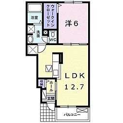 モンアンテリユール原1 1LDKの間取図画像